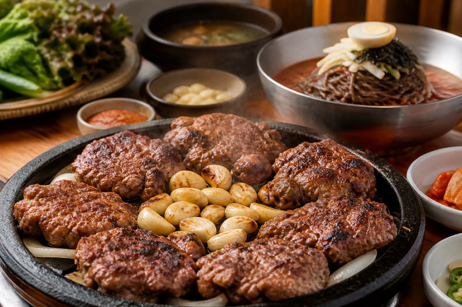 마늘석갈비막국수